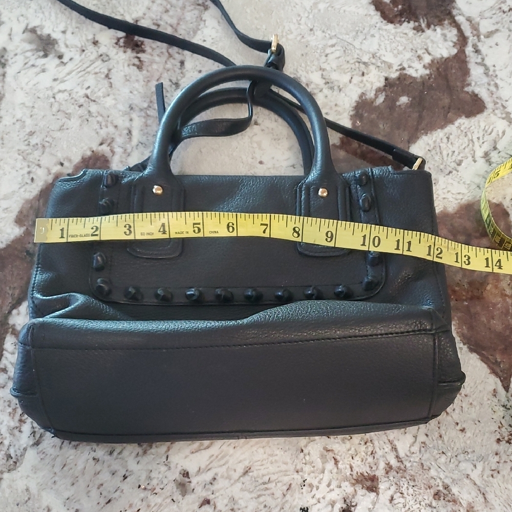 Vince Camuto Black Leather Satchel Crossbody  Handbag - Picture 13 of 16